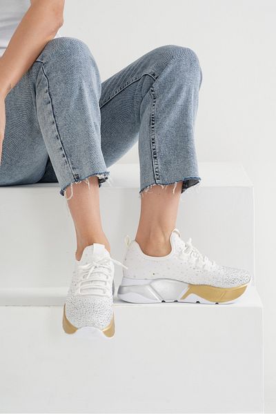 Beyond Women's White Multi Stone Detailed Sports Sneaker 4,5cm Byndrsl400