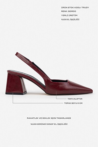 NİŞANTAŞI SHOES Trudy Burgundy Patterned Matte Ankle Strap Women's Heeled Shoes