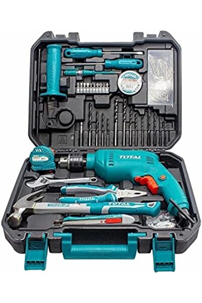 TOTAL 115 PCS Tools Set, Impact Drill 680W, 13mm Key Chuck, Tools, THKTHP1152
