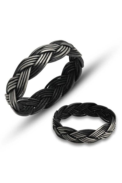 Gumush Gümüş Kazaziye Örgü Yüzük