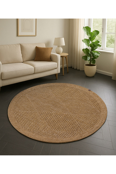 Sunrise Rug Jüt Tabanlı Hasır Dokuma Örme Bohem Halı Kilim