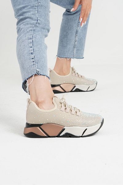 Beyond Women's Beige Rose White Stone Detailed Sports Sneaker 4,5cm Byndrsl400