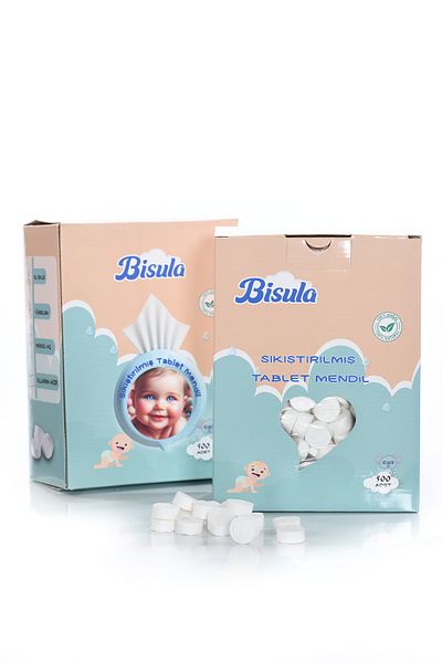 Bisula Baby Cleaning Tablet – Practical, Natural, Water-Opening Wipes (500 Pcs)