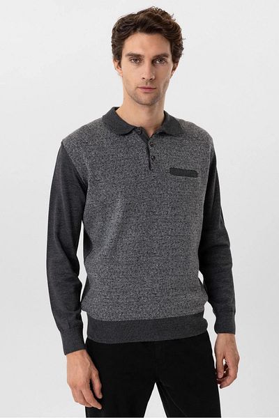 SÜVARİ Comfortable Fit Polo Neck Patterned Sweater
