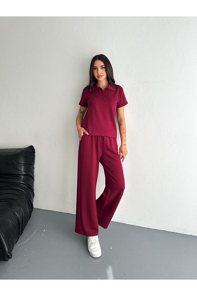 02Lady Fashion GÂT POLO PÂRGĂ LATĂ MODAL ȚESĂTURĂ CU MÂNECĂ SCURTĂ