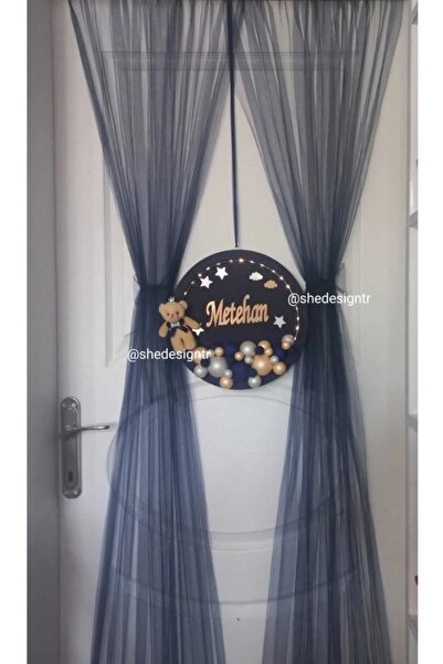 s'he design organizasyon Hastane Odası Süsleme 2 Parca Kapı Tülü ve İsme Özel...