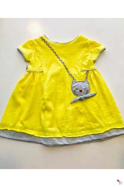 Tongs Baby Rochita de vara Cat pentru fetite, Tongs baby, Galben, 9-12 luni