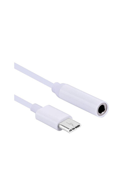 ROSEPREMİUM Type-C To Aux 3.5mm Kulaklık Çevirici Dönüştürücü Adaptör Usb-C Adaptör 1.Kalite Beyaz