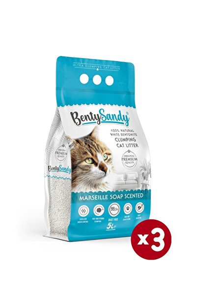 BentySandy Marsilya Sabunu Kokulu Topaklanan Ince Taneli Kedi Kumu 5lx3