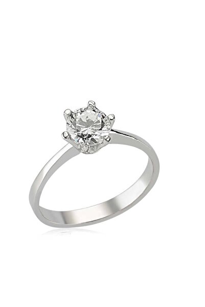 Gumush Gümüş Tek Taş Yüzük