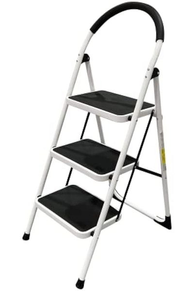 POWER INDUSTRIAL Home Ladder Folding Domestic Stepladder Safety Multi-function Household Steps (3 Steps)