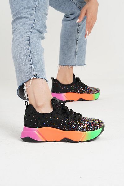 Beyond Women's Black Multi Stone Detailed Sports Sneaker 4,5cm Byndrsl400