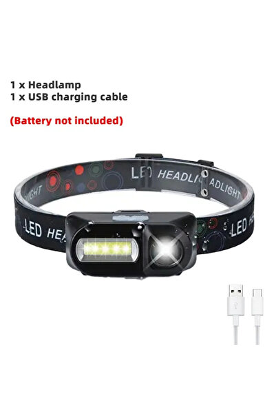 Choice لا يوجد مع بطارية مصباح أمامي صغير محمول XPE+COB مزود بمصدر ضوء مزدوج ...