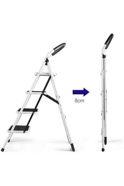 POWER INDUSTRIAL Home Ladder Folding Domestic Stepladder Safety Multi-function Household Steps (4 Steps)