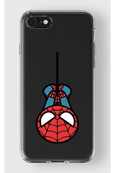moonset Iphone 7 / 8 / SE Uyumlu Örümcek Tasarımlı Baskılı Şeffaf Telefon Kılıfı