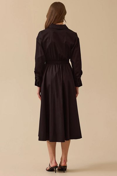 SEÇİL Women's Stone Detailed Elastic Waist Buttoned Dress - Black