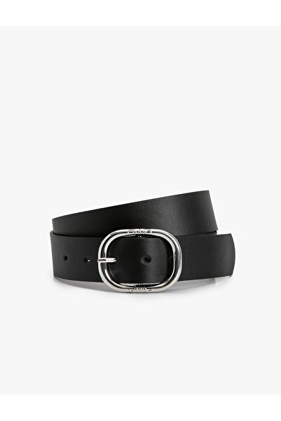 Koton Leather Look Belt with Metal Buckle