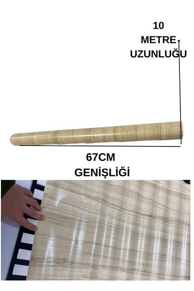 Renkli Duvarlar 67cm x 10 μέτρα 1 τεμάχιο αυτοκόλλητο ρολό μπεζ με μοτίβο τραβερτίνης χαρτί κάλυψης τοίχου κουζίνας