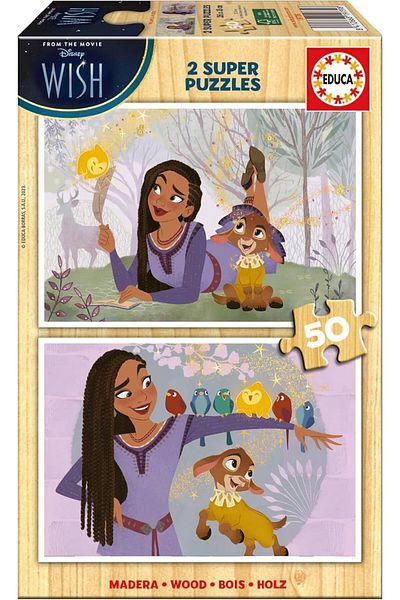 Educa Puzzle Educa 2X50 Piece Disney Wish Wooden Girl Puzzle - 4-6 Years