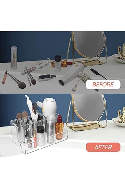 Generic Acrylic Hair Tool Organizer, Clear Hair Dryer And Styling Holder, Countertop Holder