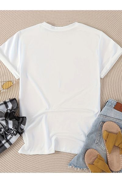 MODARİCH Venice Italy T-Shirt - White Printed Oversize Crew Neck Short Sleeve Loose