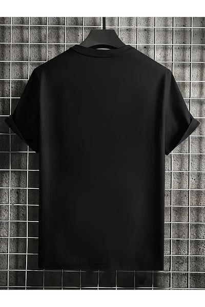 MODARİCH Angel Wings T-Shirt - Black Printed Oversize Crew Neck Short Sleeve Loose