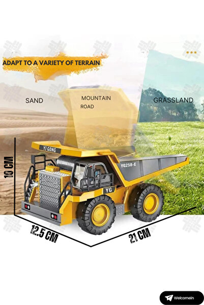 welcomein Oyuncak 2.4 Ghz Uzaktan Kumandalı Kamyon Led Işıklı Sesli Damperli Kamyon İş Makinası