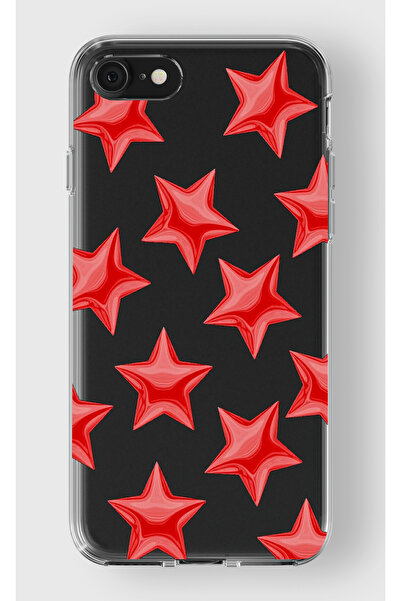 moonset Iphone 7 / 8 / SE Uyumlu Yıldızlar Tasarımlı Baskılı Şeffaf Telefon K...