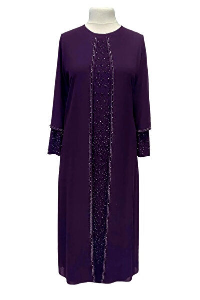 HESNA Rochie de seară pentru mamă Arya, cu gât rotund, elegantă, brodata cu pietre