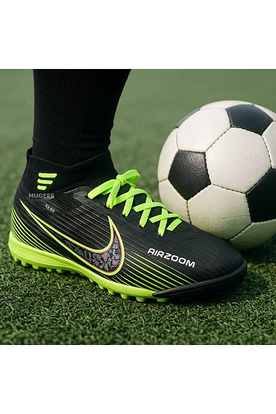 Twingo Filet 585 Black Yellow Sock Astroturf Football Shoes