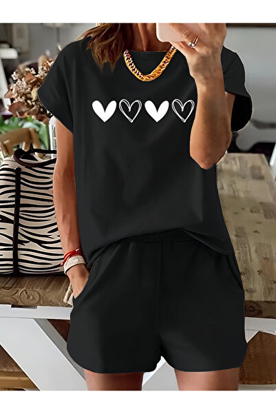 MODARİCH Tricou Hearts Pantaloni scurți din bumbac pieptănat - Pantaloni scur...