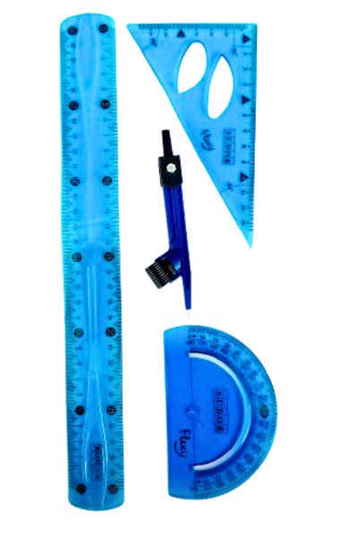 Glanart Set de 4 rigle flexibile de 30 cm care nu se sparg (SET DE RIGLE, RIGLE, GONOMETRUL ȘI SET CU RIGLE)