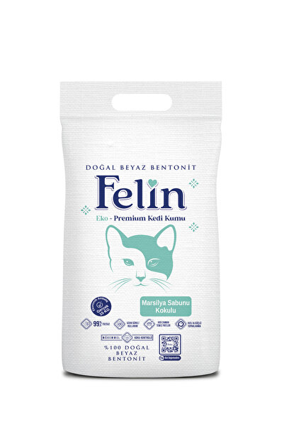 FELİN Marsilya Sabunu Kokulu Topaklanan Ince Taneli Kedi Kumu 15 Kg
