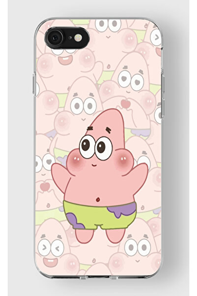 moonset Iphone 7 / 8 / SE Uyumlu Patrick Tasarımlı Baskılı Şeffaf Telefon Kılıfı