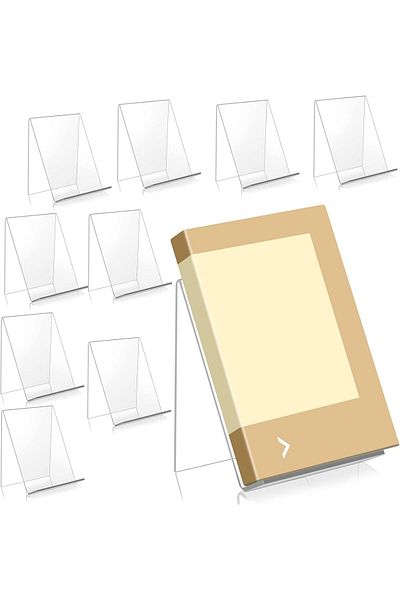 Generic حامل كتب أكريليك شفاف، ١٠ قطع، لعرض الكتب، والدفاتر، والألبومات، وقوائم الطعام، والمجلات