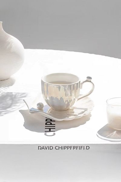 Vadi Oyster Pearl Pearlescent 12 Piece Porcelain Coffee Cup Set for 6 People