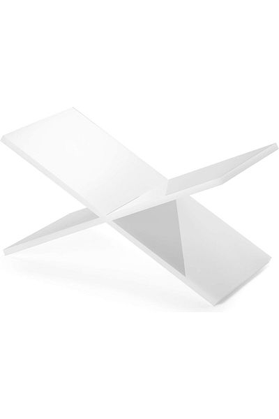 Generic Glossy White Acrylic Book Holder 2-piece Stand For Open/closed Books, Magazines, Textbooks