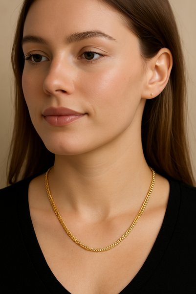 TuQos Women's Gold Color Snake Chain Xupin Necklace (1 Piece)