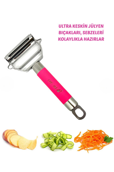 OY-Bİ OY-Bİ 1. Kalite Pratik Paslanmaz Çelik Turbo Jülyen Meyve Sebze Soyucu Kesici Doğrayıcı