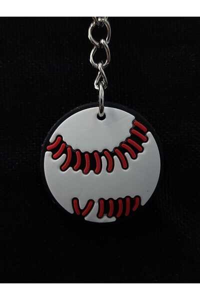 sarıyer silver Αθλητικό θεματικό μπρελόκ από ατσάλι με μπάλα του μπέιζμπολ, μ...