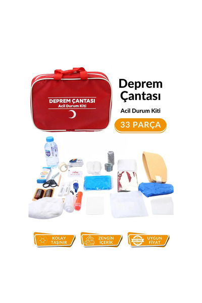 Lavider Deprem Çantası Acil Durum Kiti Ilk Yardım Seti 33 Parça