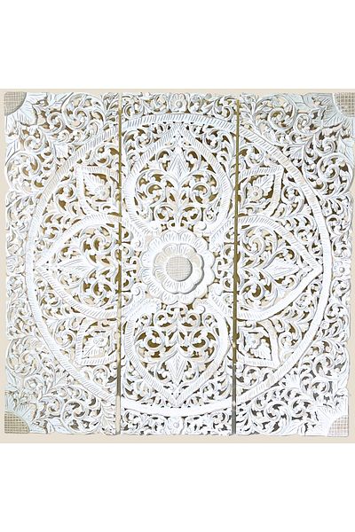 Souq DESIGNS Wall Decor Hand Carved Mandala Wall Mdf boho wall decor Panel 120 x120 CM