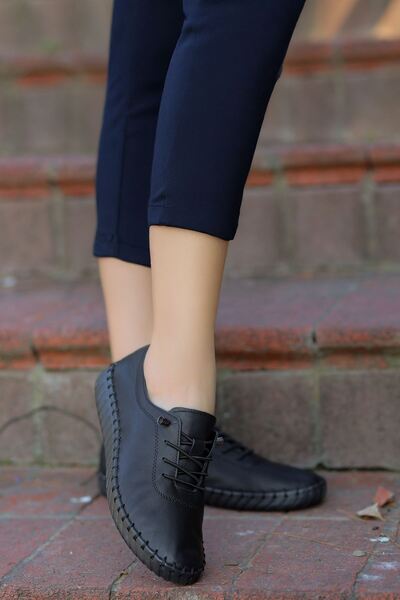 Madam Tarz Varmenpelle-01 Flat Sole Khaki Leather Sports