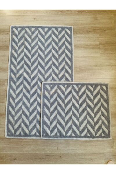 ATILGAN MALZEMECİLİK DOĞAL PAMUK 2' Lİ BANYO PASPAS SETİ 60x100 60x50 KAYMAZ ...