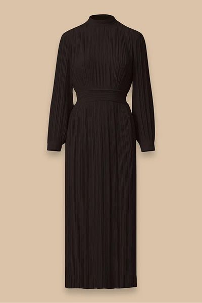 SEÇİL Women's Pleat Detailed Flowy Dress - Black