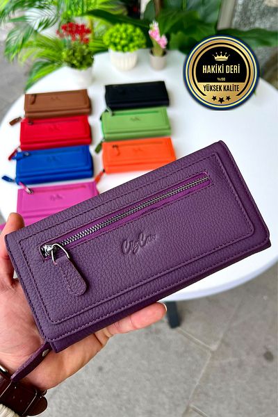 CüzCan Portofel de damă ultra-util din piele naturală Berlin Plum