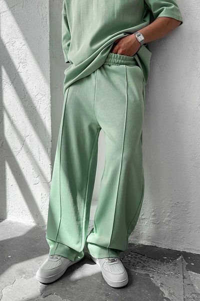 HAFKAGİYİM Mint Green Cozy Premium Σχεδιασμένη φαρδιά αθλητική φόρμα