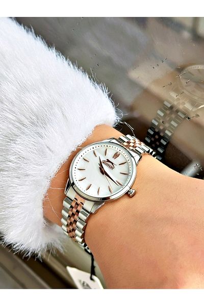 Slazenger Steel Cord 3 Atm Waterproof Silver-Copper Color Women's Wristwatch 2373.03