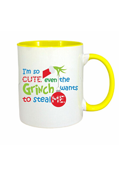 OEM Cana personalizata cu maner galben de Craciun Grinch, INOVATIX®. 330 ml