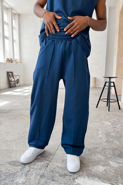 HAFKAGİYİM Φούτερ Indigo Cozy Premium Πλισέ φαρδιά